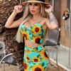 Conjunto Girassol Cropped + Saia